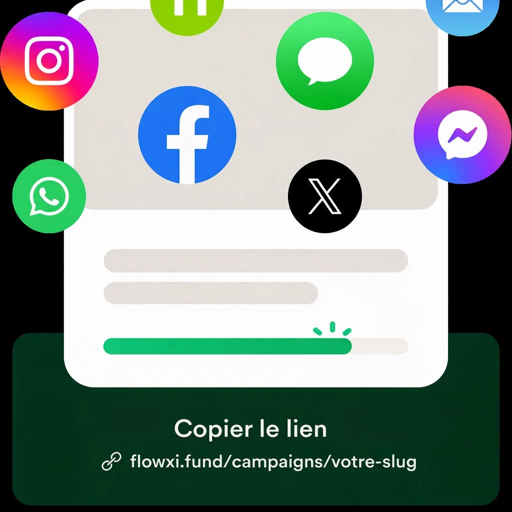Écran Flowxi pour partager la cagnotte
